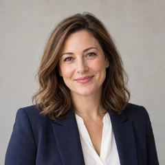 AI-generated portrait of Sarah Bennett, a fictional demo persona